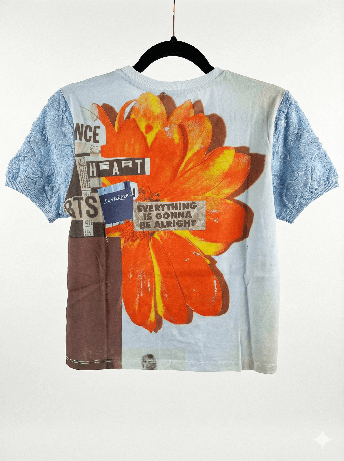 T-Shirt Desigual donna "Urban Collage" con Maniche a Contrasto