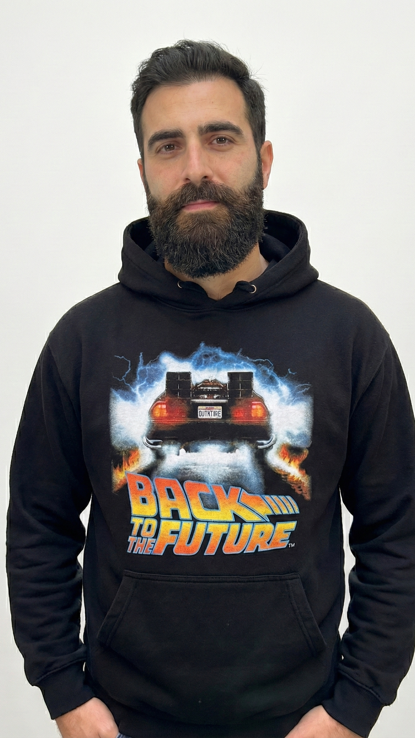 Felpa con Cappuccio "Back to the Future" – DeLorean Vintage Edition