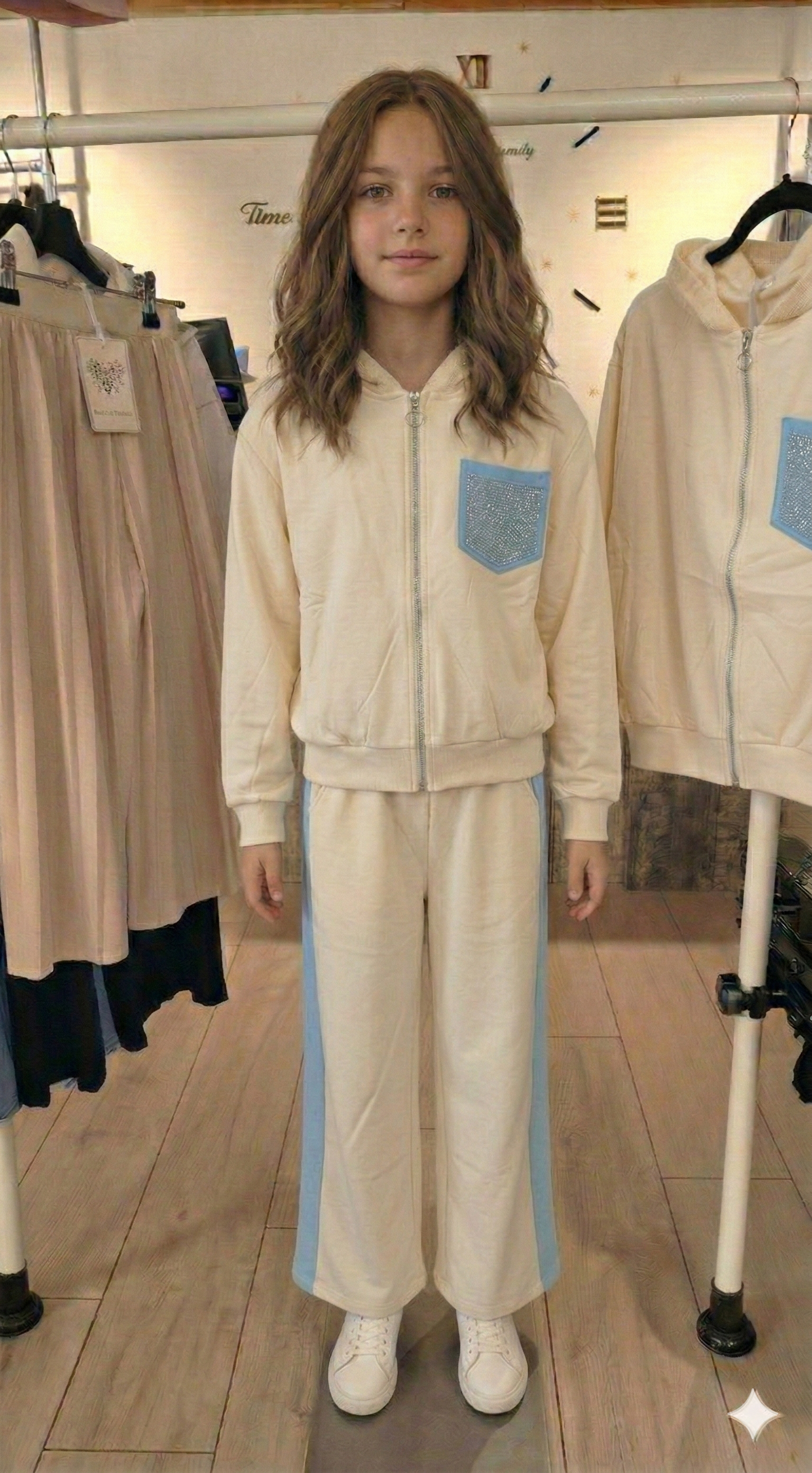 Completo Casual Chic: Felpa con Cappuccio e Pantalone Wide Leg