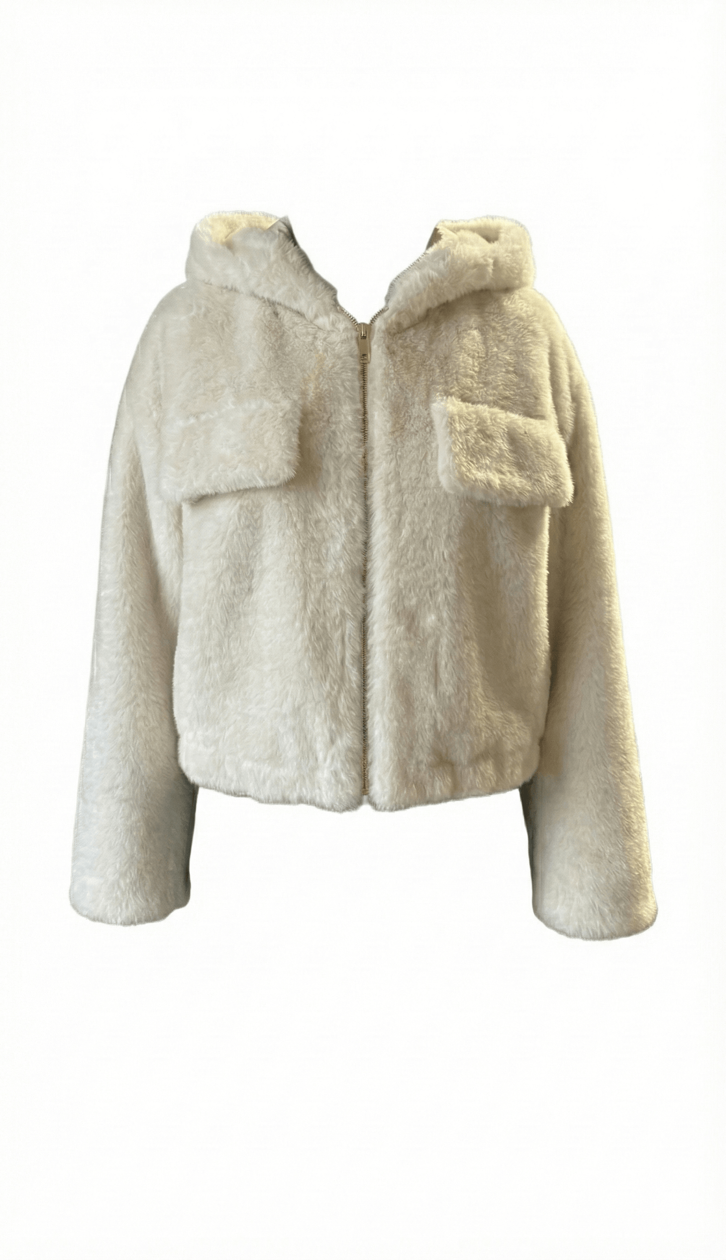 Giubbino in Eco-Pelliccia con Tasche Frontali