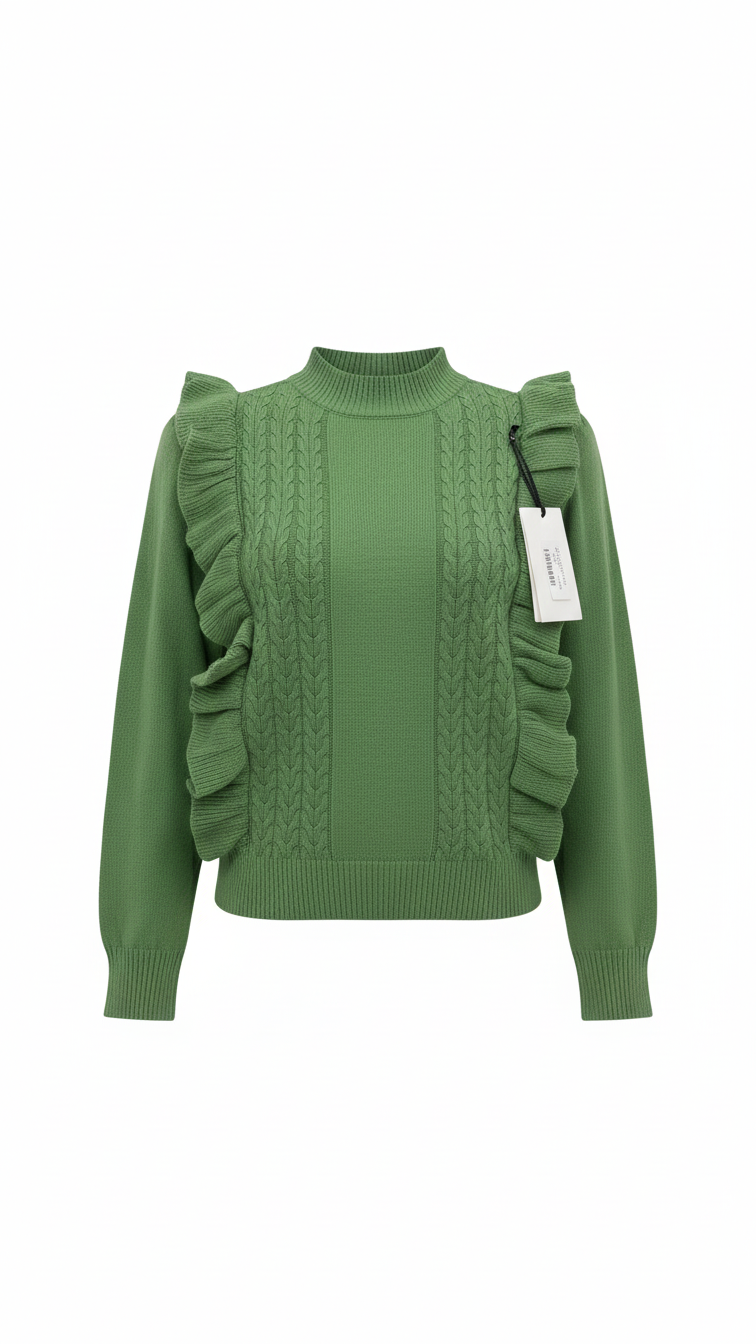 Maglia con rouge e maniche velo