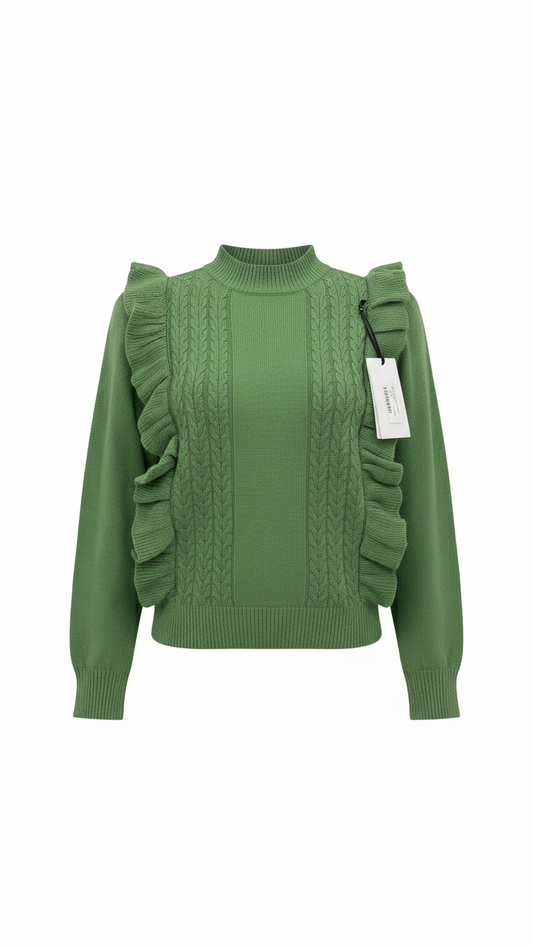 Maglia con rouge e maniche velo