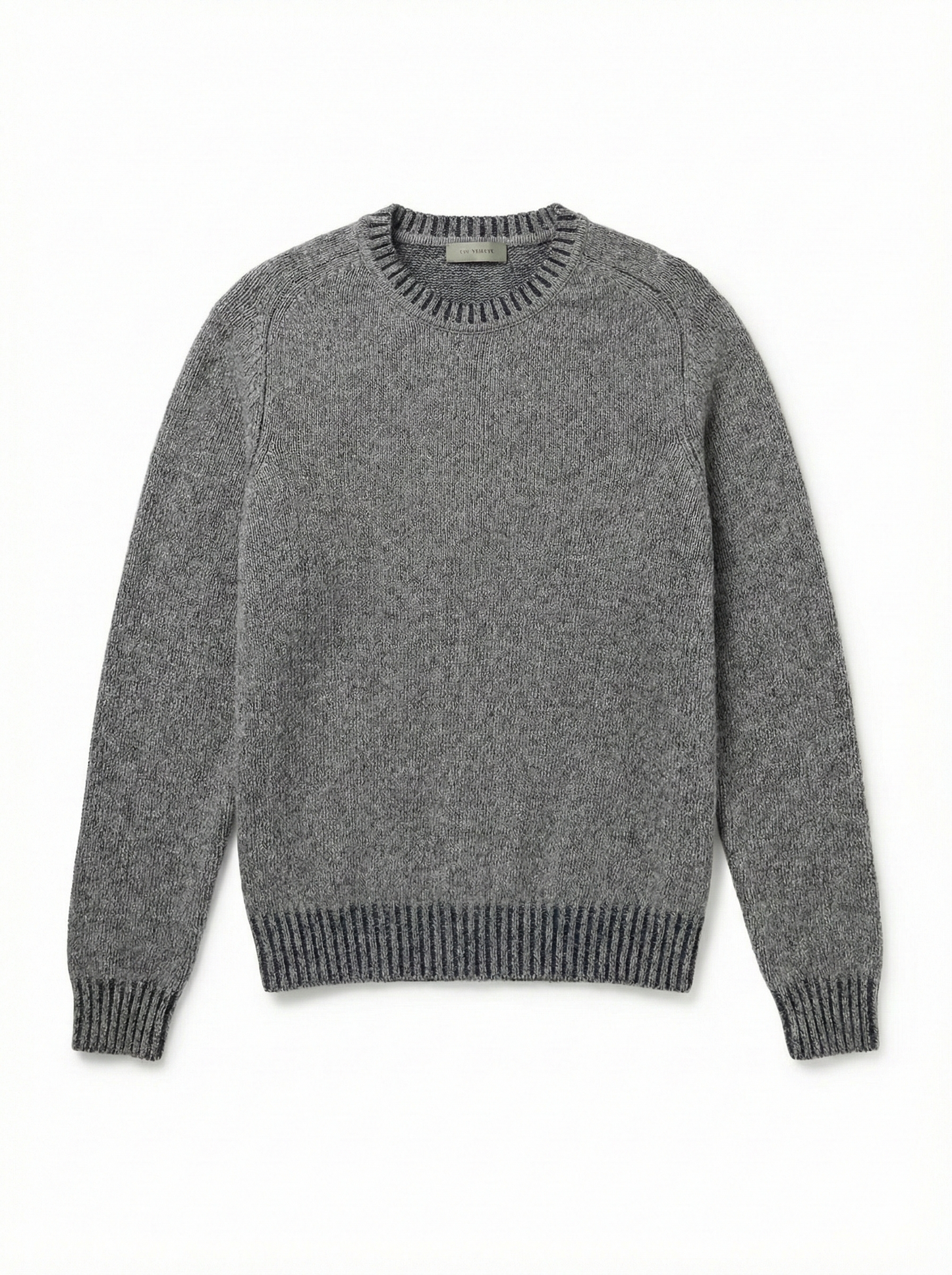 Maglia Girocollo Regular Fit con Dettagli a Costine