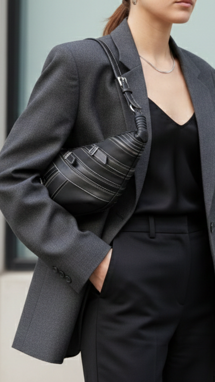 Borsa a Spalla Desigual "Urban Biker" Patchwork – Nero