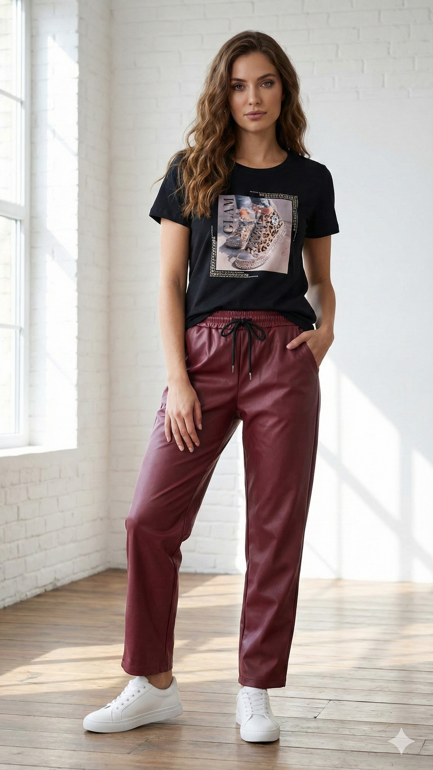 Pantalone Relaxed-Chic in Ecopelle Soft