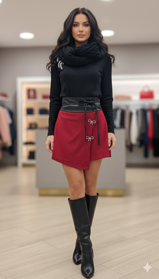 Panta-Gonna Asimmetrica "Chic Bow"