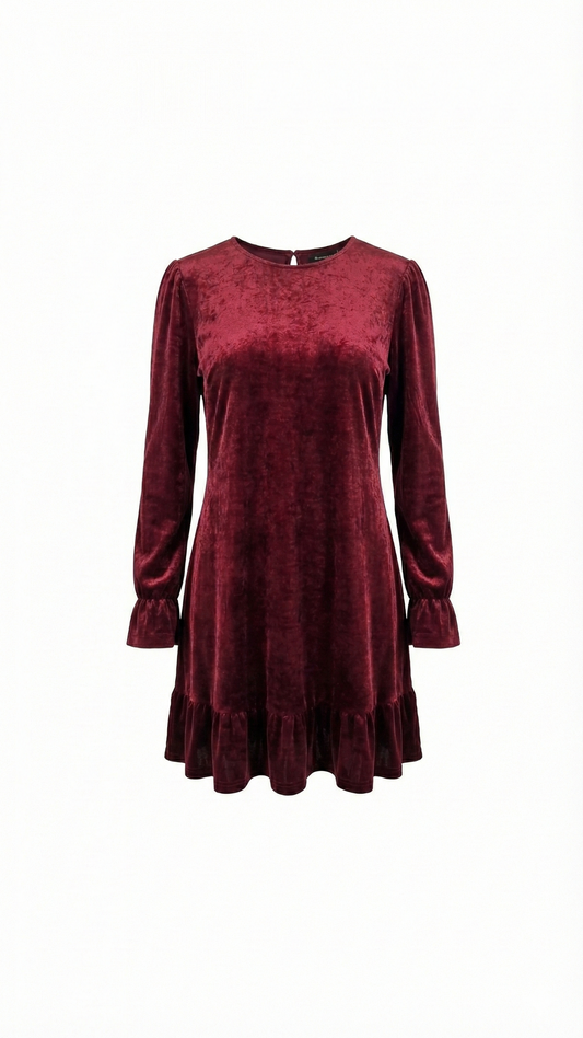 Abito in velluto maniche lunghe