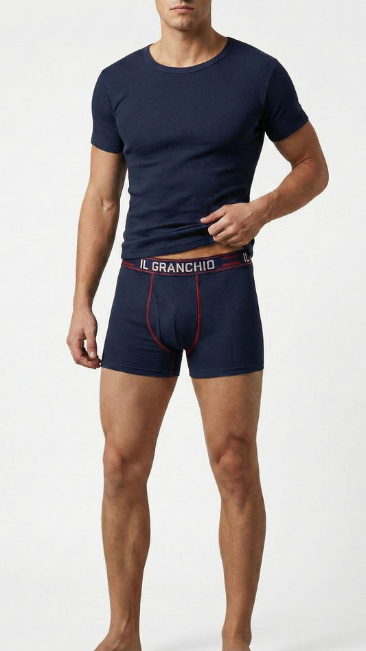 Completo Intimo Uomo Il Granchio – T-shirt Mezza Manica e Boxer in Cotone Elasticizzato
