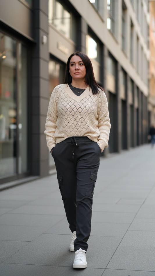 Maglia Traforata a Rombi – Eleganza Everyday