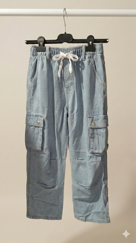 Jeans Cargo Light Blue Bambino – Comfort & Street Style