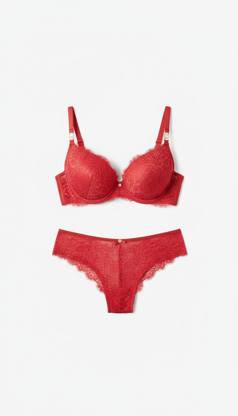 Completino Intimo in Pizzo Rosso "Passione Ricamata"