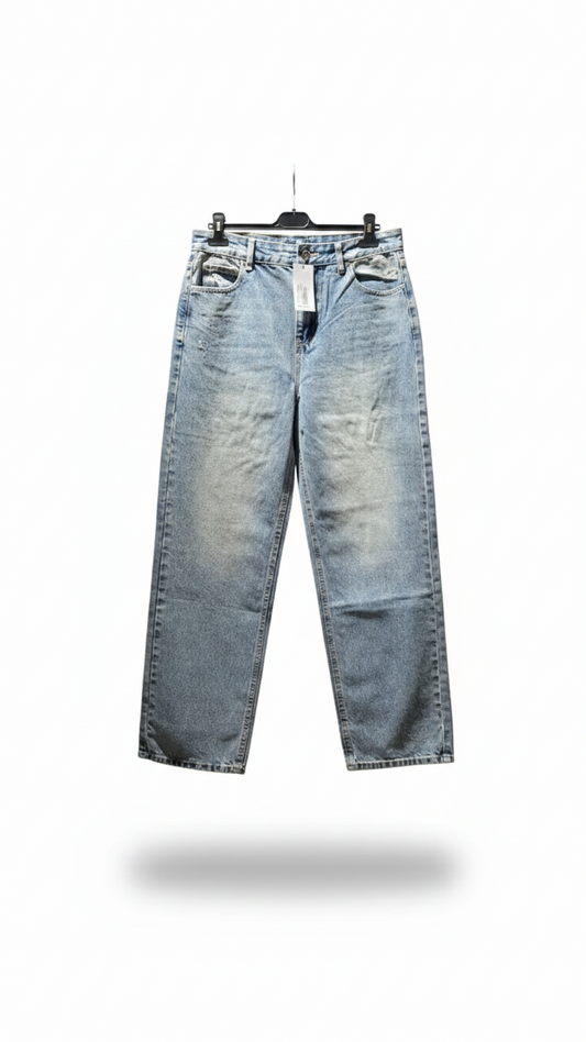 Jeans Wide Leg "Glitter & Distressed" – Lavaggio Light Blue