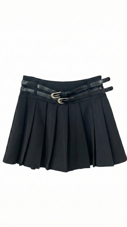 Minigonna "Urban Chic" a Pieghe con Doppia Cintura